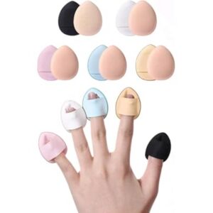 vetelly mini finger powder puff finger makeup finger beauty blender sponges mini soft cosmetic finge 31.46